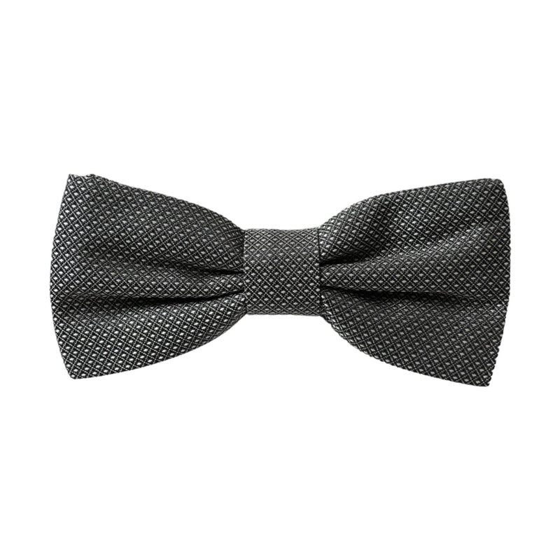 Dolce & Gabbana Gray Silk Patterned Adjustable Neck Men Papillon Bow Tie