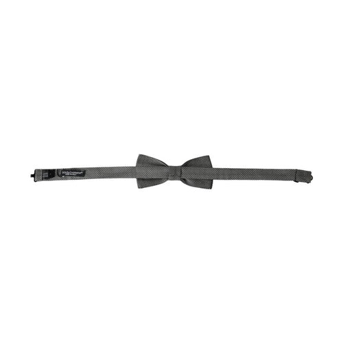 Dolce & Gabbana Gray Silk Patterned Adjustable Neck Men Papillon Bow Tie