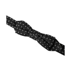 Dolce & Gabbana Black Silk Patterned Adjustable Neck Men Papillon Bow Tie