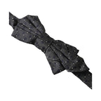 Dolce & Gabbana Black Silk Patterned Adjustable Neck Men Papillon Bow Tie