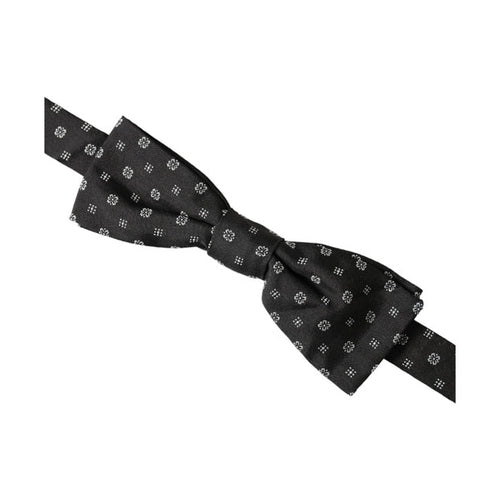 Dolce & Gabbana Black Silk Fantasy Adjustable Neck Men Papillon Bow Tie