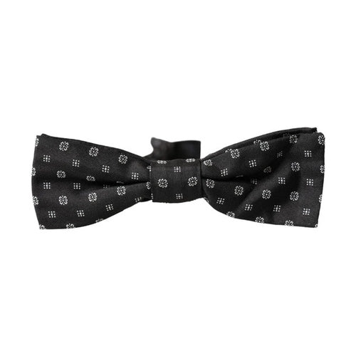 Dolce & Gabbana Black Silk Fantasy Adjustable Neck Men Papillon Bow Tie