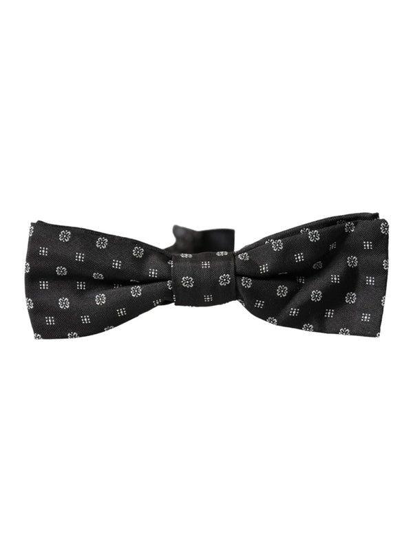 Dolce & Gabbana Black Silk Fantasy Adjustable Neck Men Papillon Bow Tie