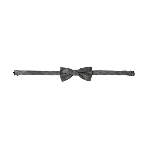 Dolce & Gabbana Gray Silk Patterned Adjustable Neck Men Bow Tie