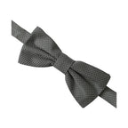 Dolce & Gabbana Gray Silk Patterned Adjustable Neck Men Bow Tie