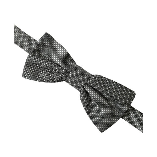 Dolce & Gabbana Gray Silk Patterned Adjustable Neck Men Bow Tie