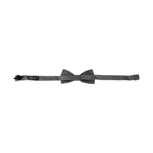 Dolce & Gabbana Gray Silk Patterned Adjustable Neck Men Bow Tie