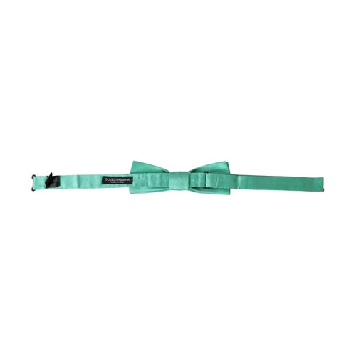 Dolce & Gabbana Mint Green Silk Adjustable Neck Men Bow Tie