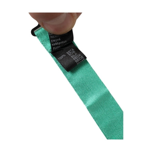 Dolce & Gabbana Mint Green Silk Adjustable Neck Men Bow Tie
