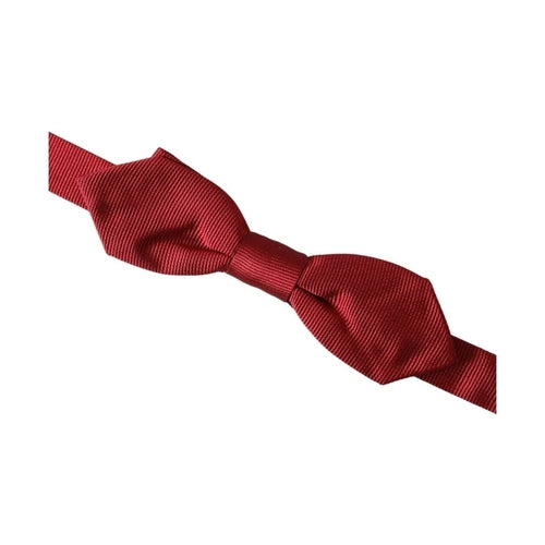 Dolce & Gabbana Red Silk Jacquard Adjustable Neck Men Bow Tie
