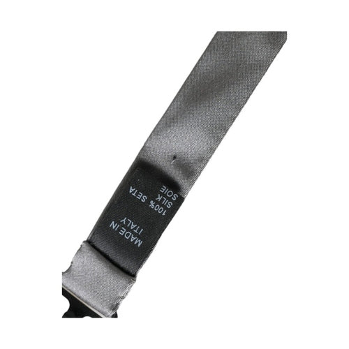 Dolce & Gabbana Gray Satin Silk Adjustable Neck Men Papillon Bow Tie