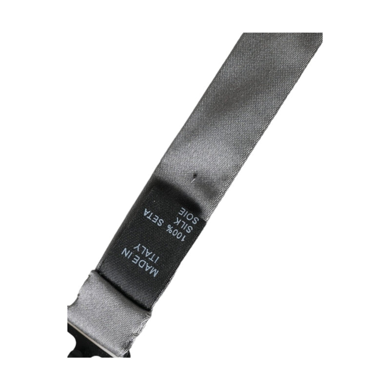 Dolce & Gabbana Gray Satin Silk Adjustable Neck Men Papillon Bow Tie