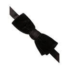 Dolce & Gabbana Black Velvet Cotton Adjustable Neck Men Bow Tie