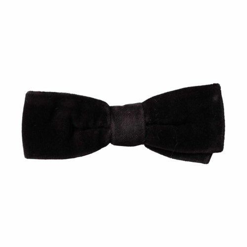 Dolce & Gabbana Black Velvet Cotton Adjustable Neck Men Bow Tie