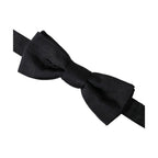 Dolce & Gabbana Black Silk Adjustable Neck Men Bow Tie