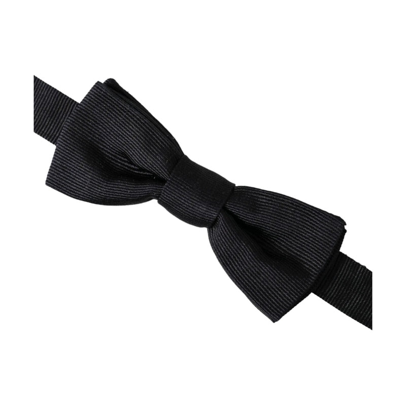 Dolce & Gabbana Black Silk Adjustable Neck Men Bow Tie