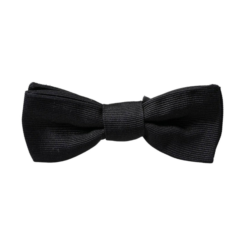 Dolce & Gabbana Black Silk Adjustable Neck Men Bow Tie