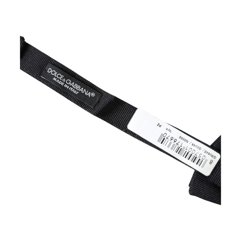 Dolce & Gabbana Black Silk Adjustable Neck Men Bow Tie