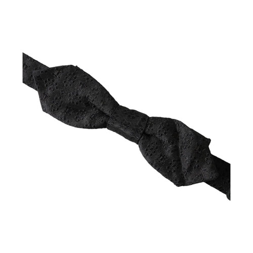 Dolce & Gabbana Black Silk Fantasy Adjustable Neck Men Bow Tie