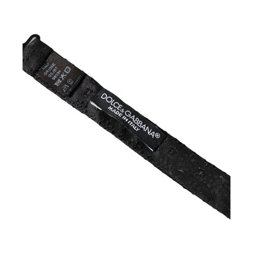 Dolce & Gabbana Black Silk Fantasy Adjustable Neck Men Bow Tie