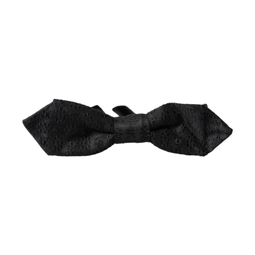 Dolce & Gabbana Black Silk Fantasy Adjustable Neck Men Bow Tie