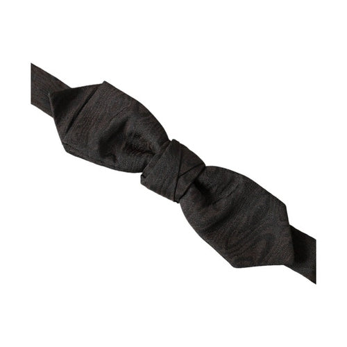 Dolce & Gabbana Black Silk Adjustable Neck Men Bow Tie