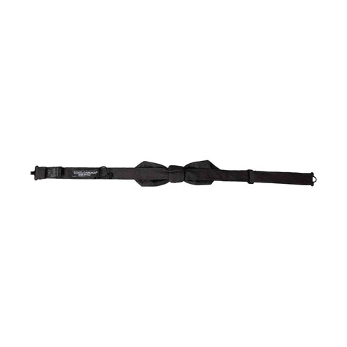 Dolce & Gabbana Black Silk Adjustable Neck Men Bow Tie
