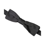 Dolce & Gabbana Black Silk Adjustable Neck Men Bow Tie
