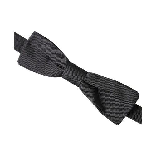Dolce & Gabbana Black Silk Adjustable Neck Men Bow Tie