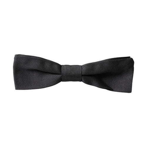 Dolce & Gabbana Black Silk Adjustable Neck Men Bow Tie