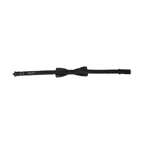 Dolce & Gabbana Black Silk Adjustable Neck Men Bow Tie