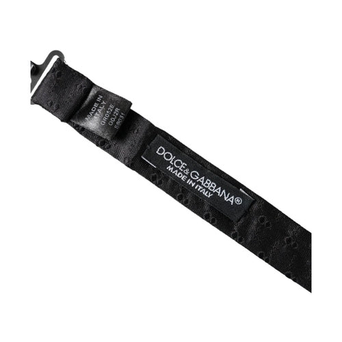 Dolce & Gabbana Black Silk Patterned Adjustable Neck Men Bow Tie