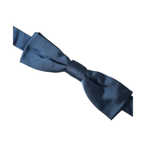 Dolce & Gabbana Blue Satin Silk Adjustable Neck Men Bow Tie