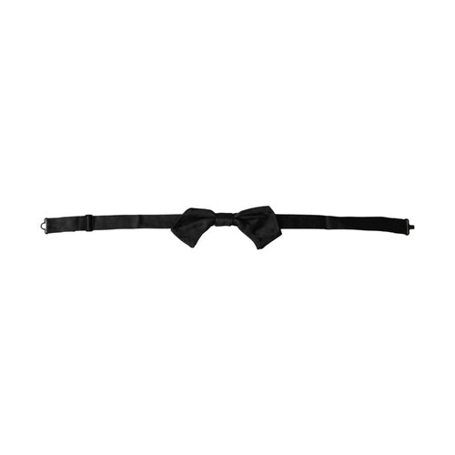 Dolce & Gabbana Black Satin Silk Adjustable Neck Men Bow Tie