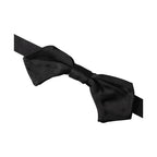 Dolce & Gabbana Black Satin Silk Adjustable Neck Men Bow Tie