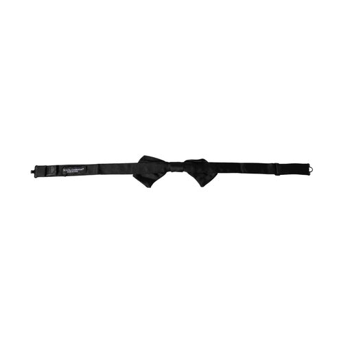 Dolce & Gabbana Black Satin Silk Adjustable Neck Men Bow Tie