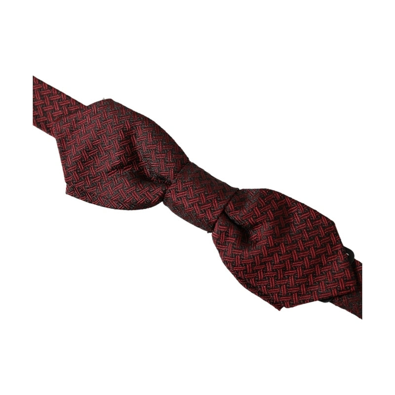 Dolce & Gabbana Red Silk Fantasy Adjustable Neck Men Bow Tie