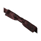 Dolce & Gabbana Maroon Floral Silk Adjustable Neck Men Bow Tie