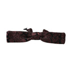 Dolce & Gabbana Maroon Floral Silk Adjustable Neck Men Bow Tie
