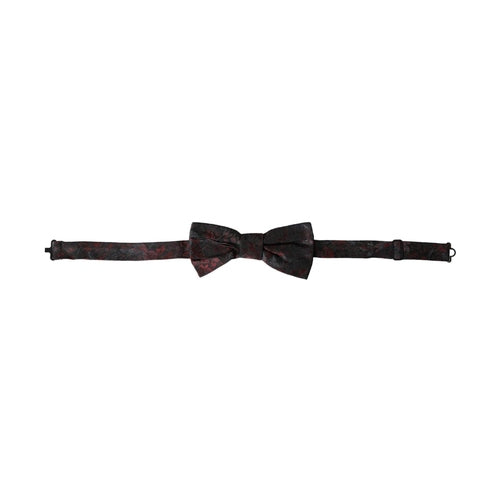 Dolce & Gabbana Red Black Floral Adjustable Neck Men Bow Tie