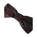 Dolce & Gabbana Red Black Floral Adjustable Neck Men Bow Tie