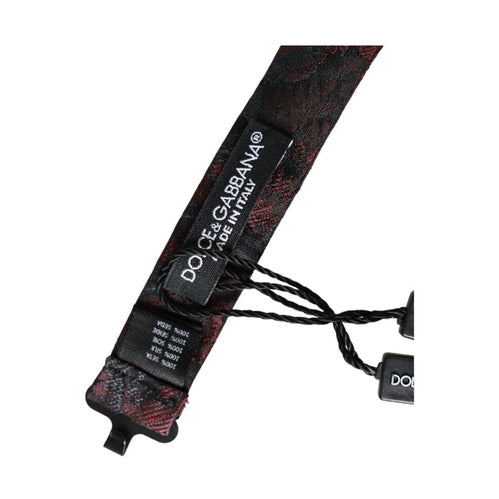 Dolce & Gabbana Red Black Floral Adjustable Neck Men Bow Tie