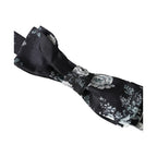 Dolce & Gabbana Black Floral Fantasy Adjustable Neck Men Bow Tie
