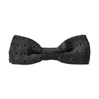 Dolce & Gabbana Black Silk Patterned Adjustable Neck Men Bow Tie