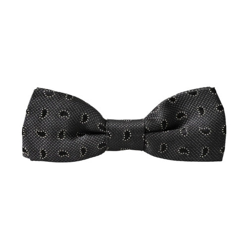 Dolce & Gabbana Black Silk Patterned Adjustable Neck Men Bow Tie