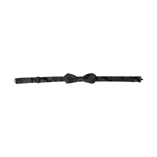 Dolce & Gabbana Black Silk Jacquard Adjustable Neck Men Bow Tie