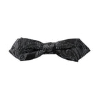 Dolce & Gabbana Black Silk Jacquard Adjustable Neck Men Bow Tie