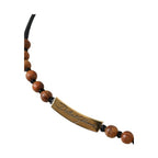 Dolce & Gabbana Black Gold Wooden Beaded Logo Pendant