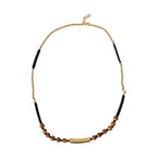 Dolce & Gabbana Black Gold Wooden Beaded Logo Pendant