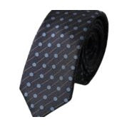 Dolce & Gabbana Black Blue Polka Dot Silk Adjustable Men Tie